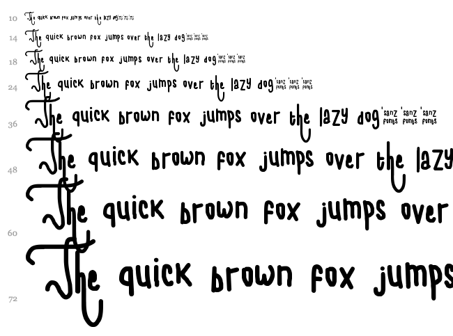 Child Writing font waterfall